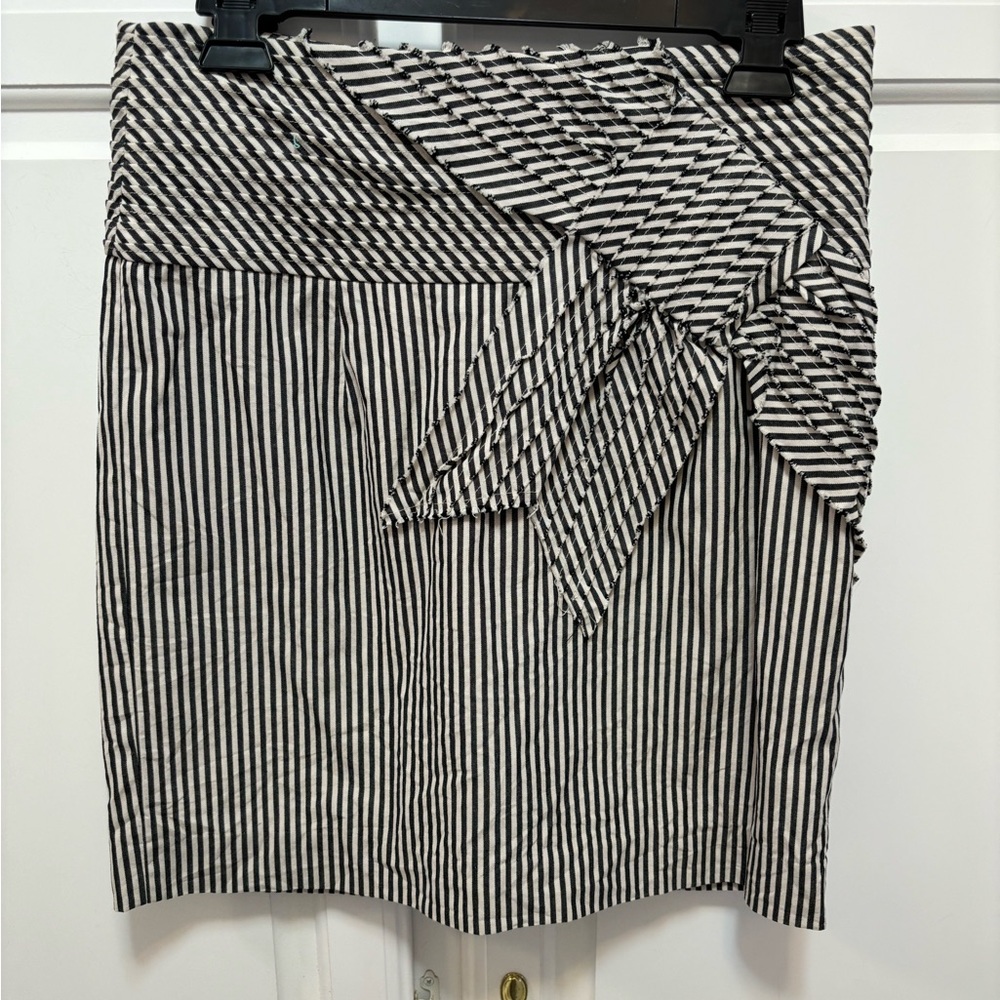 Anthropologie Taikonhu Yellow Cat Gray Pinstripe Pencil Skirt Women’s Size 4